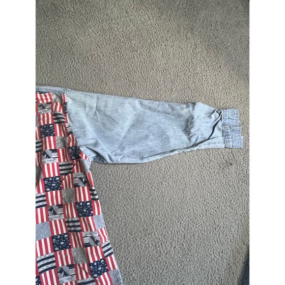 Vintage Bill Blass Button Shirt Large America Long Sleeve Blue Red Western Rodeo - Picture 5 of 16